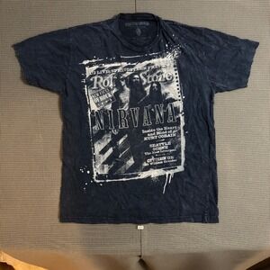 Rolling Stone Nirvana 1992 Cover Modern Reprint Acid Wash T-Shirt L